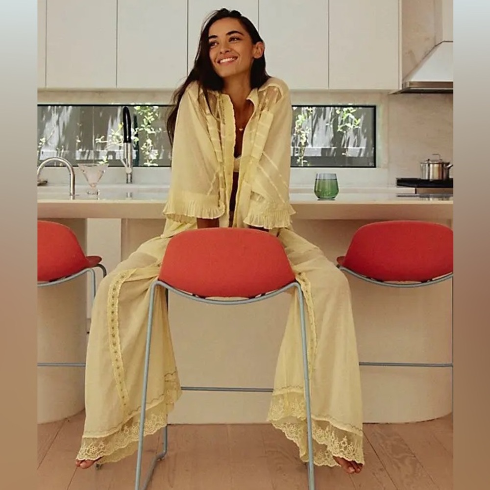 Free People Hey Lover Solid Sleep Shirt & Pants